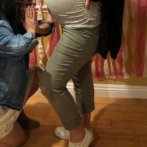 Green Full Panel Maternity Pants